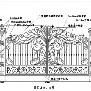 上海虹桥西郊庄园锻打铁艺大门设计
